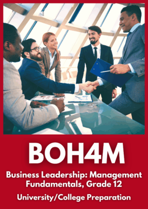 BOH4M Business Leadership: Management Fundamentals (Grade 12)